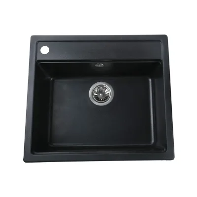 Гранітна мийка Globus Lux VOLTA 570х510-А0001, чорний металiк